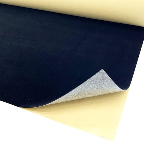 EDGEAM Selbstklebender Samtstoff 20x250cm,1mm Dick Selbstklebend Dekostoff für Schmuckkästchen Brillenetui Schubladenauskleidung Gleitschutzmatte DIY Handwerk Projekte Scrapbooking (Schwarz, 20x250cm)