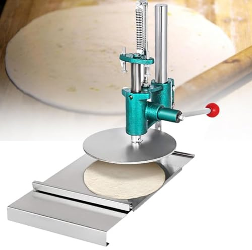 Pressa per impasto per pizza commerciale, Macchina per stendere l'impasto in acciaio inossidabile Pressa per burrito Pressa manuale per fare torte a mano Polpettone Croste di pizza Rotoli,16cm