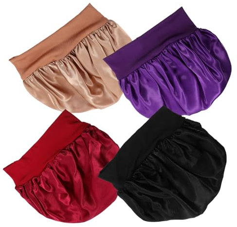 Beatifufu 4stücke Schlafmütze Für Damen Aus Geschmeidigem Material Bequeme Haube Zum Schlafen Haarhaube Für Gesichtswaschen Und Schminken Schützt Bett Und Kissen
