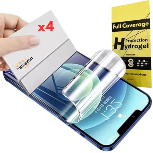 WardSan [4 Pièces Pour iPhone 16 (6.27) - 4 Films de Protection d'écran Hydrogel HD Transparent | Protecteur Souple TPU Incassable Amélioré [Compatible avec Coques] Flexible (Pas en Verre Trempé)