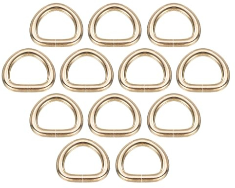 sourcing map 30pcs Metal D Rings Buckle Heavy Duty Opening D-Rings Clips Hooks for Crafts Hardware Bags Keyrings Straps Belts