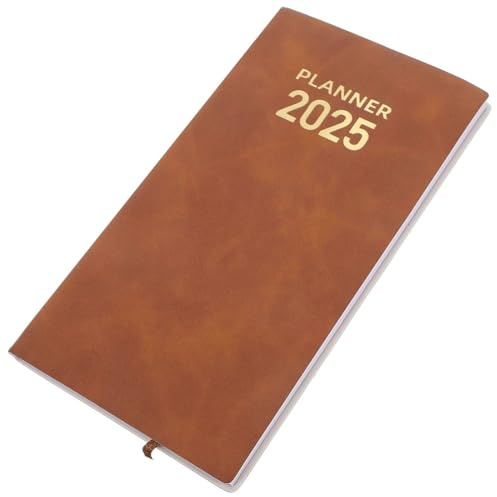 ZEPIQOR Wochenkalender 2025, ca. A6, braun, Hardcover, Gummiband, Stiftschlaufe, Einstecktasche, 120 Seiten, vegan, aus nachhaltigem Papier, Terminplaner