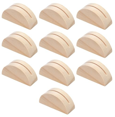 Kasoud Photo Holders for Tables, 10PCS Semicircular Wooden Place Card Holders, Modern Design for Wedding Banquet Anniversary Birthday Party