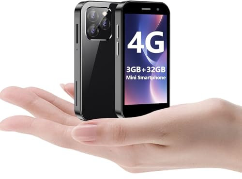 BLKE Max Mini smartphone 4G, schermo HD da 3,0, doppia SIM quad-core, 3+32 GB, telefono per bambini sbloccato da 2000 mAh, telefono tascabile per studenti, piccolo smartphone touchscreen Nero