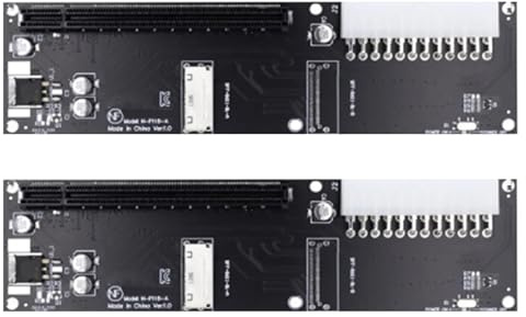 Agwuoetr 2X Adaptateur PCI-Express Oculink SFF-8612 8X vers PCIE X16 avec Port d'alimentation ATX 24 Broches pour Carte Graphique Carte Mère