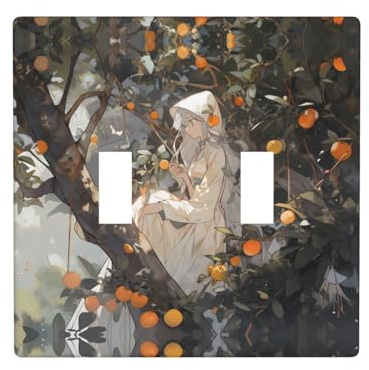 Phayah Placa decorativa para interruptor de luz doble, diseño de frutas silvestres, placa de pared de doble palanca