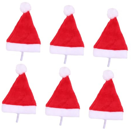 WEKADRIN 6 Stück Weihnachtsmannmütze Für Haustiere Gestrickt Interessante Warme Hundemütze Weihnachtsmütze Für Hunde Kleine Weihnachtsmütze Für Haustiere Hundezubehör Für