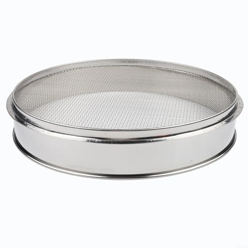 Gdfnmogo Tamiz redondo de acero inoxidable de 40 cm, colador de cocina de 5 capas de malla fina para hornear, azúcar, filtro de aceite, para limpiar
