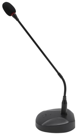 Fabater Microfono da Tavolo a Collo di Cigno con Base per Lezioni con Suono Chiaro Regolabile, Microfono a Condensatore Cardioide per Videoconferenze Vocali, Risposta in Frequenza 80Hz-1200Hz,