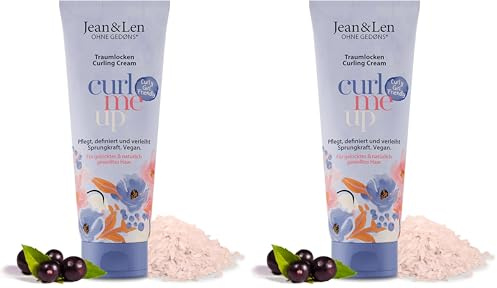 Jean & Len Traumlocken Curling Cream Reiswasser & Acaibeere, für gelocktes & natürlich gewelltes Haar, curly girl friendly, definiert & verleiht Sprungkraft, Lockencreme, ohne Silikone, vegan, 100 ml