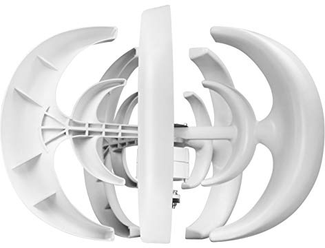 Aumotop Kit Generatore Eolico da 12 V Generatore Eolico a Lanterna Ad Alta stabilità per Uso Domestico - Lega di Alluminio (Bianco)