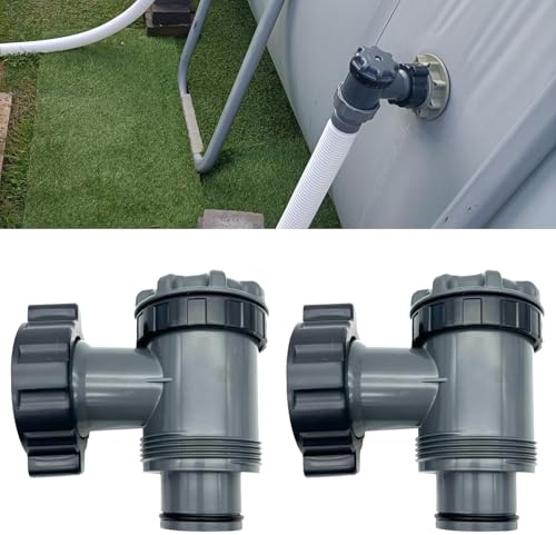 Lote de 2 válvulas de entrada/salida para compatible con Coleman, Intex, Bestway, bomba de filtro de piscina fuera del suelo, adaptadores de 38 mm manguera de piscina, conexión para manguera de