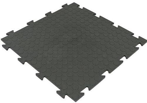 EffeDecor Tappeto Bullonato in Pvc Nero Piastrella ad Incastro Puzzle 50x50 cm Ideale per Copertura Pavimento,Garage,Laboratori,Palestra Spessore 8 mm Made in Italy (4)