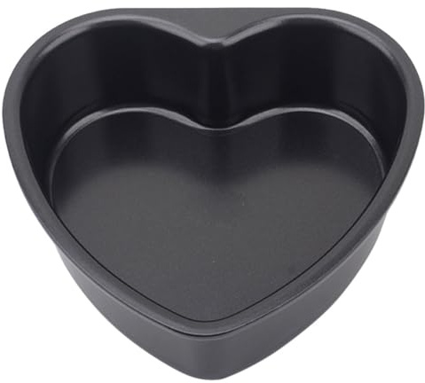 ELEOUTI Teglia da Forno a Forma di Cuore in Alluminio Anodizzato 6 Pollici Fondo Rimovibile, Stampo Antiaderente per Torte, Piccola Tortiera per Uso Domestico e Cottura in Forno