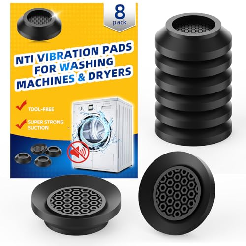 Vibrationsdämpfer Waschmaschine 8 Stücke,Schwingungsdämpfer für Waschmaschine mit Bienenwaben-Struktur & Unterdruck-Tech, 85% weniger Vibrationen, 79% Leiser,Rutschfest