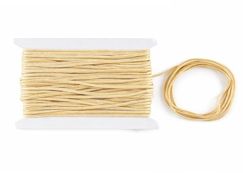 WedDecor Nylon String Trim Cord 1.2mm Paracord Satin Braided Twisted Synthetic Rattail Cords for Chinese knot Beading Jewellery making Macrame, Cream, 10 meters | Paracord Synthetic Rattail Cords for Chinese knot Beading Jewellery making Macrame