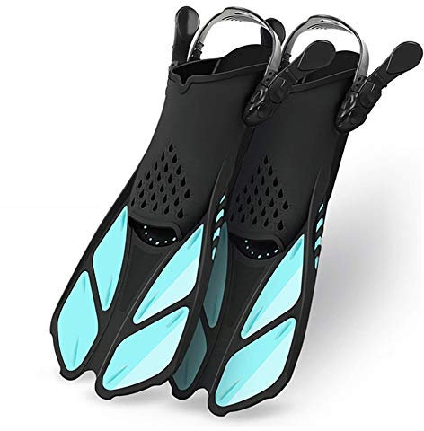 LAOLI Schnorcheln Free Taucherflossen, Reisen, Schnorcheln, Schwimmflossen, verstellbare Schnorcheln, Schwimmflossen für Tauchen, Schnorcheln, Apnoe, Fußtasche, Erwachsene, Unisex Large/X-Large sky