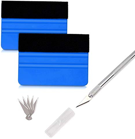 Vinyl Wrap Tool Kits Precision Trimmers Knives for Window Film Application | Window Tint Tools,Wallpaper Smoothing Applicator,2Pcs Scratch-safe Felt Edge Squeegee,a Sharp Cutting Tool, 6Pcs Spare Blades