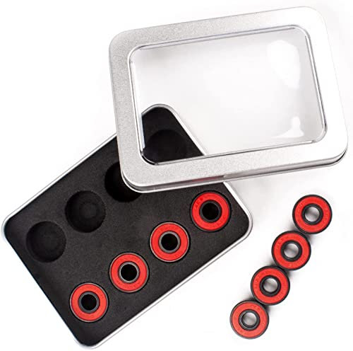 Senston 8x Cuscinetti Skateboard Doppia Schermata Ceramica 608 RS ABEC-11 per Skateboard