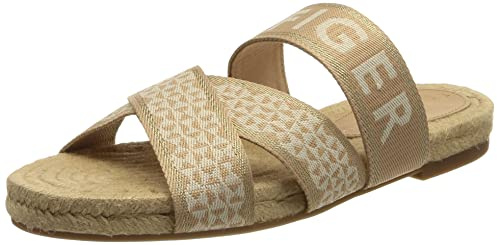 Tommy Hilfiger Tommy Webbing Flat Espadrille, Sandali Bassi Donna, Sandrift, 37 EU