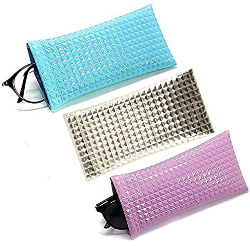 3 Stücke Leder Sonnenbrillen Beutel, Tragbar Sonnenbrillen Etuim, Stilvolle Brillentasche, Etui Brillenetui Leder, Wird zur Aufbewahrung und zum Schutz von Sonnenbrillen und Brillen Verwendet
