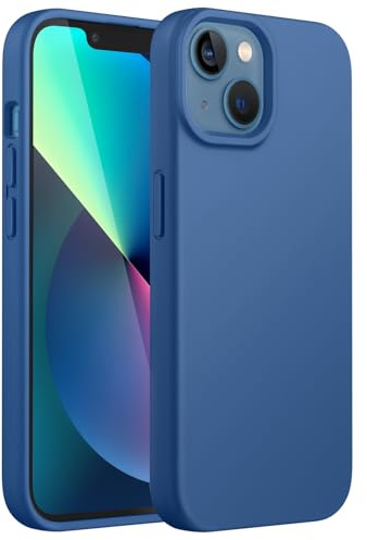 JETech Silikon Hülle für iPhone 13, Eisblau | Seidig Weiches Gefühl, Stoßschutz, Kratzfest, Mikrofaser-Innenfutter