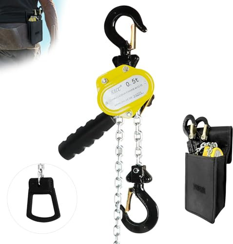 Toriexon 1100LBS Manual Lever Chain Hoist Mini Puller 1/2 Ton Capacity Portable Chain Come Along 10 Feet Lift G80 Chain Ratchet Lever Hoist with Hook