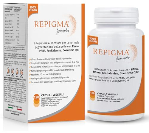 Repigma Lycomplex – Nahrungsergänzungsmittel zur Behandlung von Vitiligo und weißen Flecken auf der Haut – Packung mit 120 Kapseln