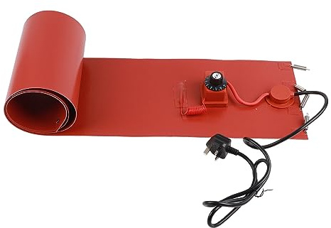 SOMK Metal Drum Heater, 2000W Electric Silicone Heating Pad with Thermostat, 200L Oil Drum Heater Belt Resilient Silicone Heater Pad for Valves, Instruments, Tanks, Grease Keg Heater,30-150℃(UK)
