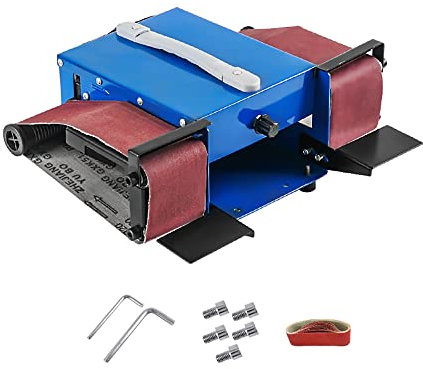 LeTkingok 220v Doppia Testa Da Tavolo Levigatrice a Nastro Multifunzionale, Lavorazione Del Legno Levigatura Lucidatura Macchina Affilacoltelli Casa