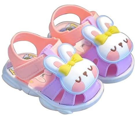 Zonkacen Little Kids Boys Girls Lovely Animal Non Slip Wrap Toe Sport Sandals for Kindergarten Nursery School Learn Walk Play Games Running Purple 5 Toddler