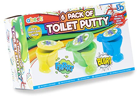 Abeec 6 Pack Toilet Putty with Slime - Party Bag Fillers - Farting Toys for Kids - Prank Stuff