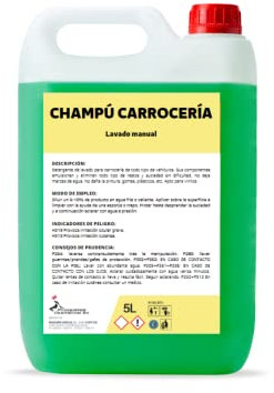 CHAMPÚ PARA CARROCERÍAS. LAVADO MANUAL. GARRAFA 5 LITROS