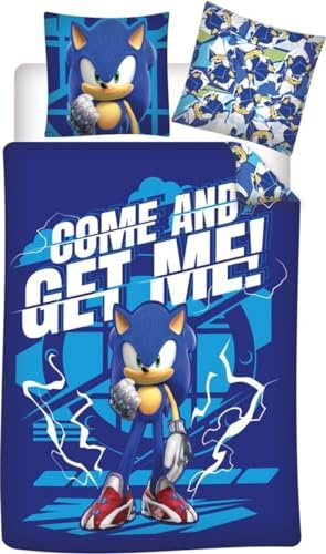 Parure de lit réversible Sonic Come and Get Me ! - 140 cm x 200 cm