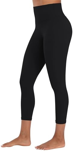 Sunzel Sunzfly Capri Leggings da Donna, 3/4 Pantaloni da Yoga a Vita Alta con Controllo della Pancia per l'Allenamento e La Corsa in Palestra Nero,XS,21