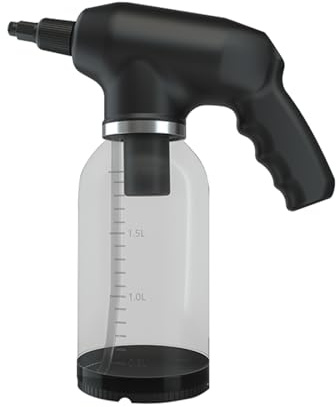 Shkalacar 2L Elektrischer Autowasch Schaumpistolen, Hand Autowaschschaum Sprühflasche mit USB, Schaum/verdickter Flaschenkörper, Großer Schaumkanone für Auto KFZ, Schwarz