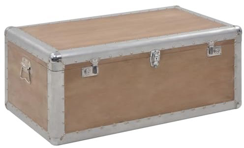 Chaduof Aufbewahrungsbox Tannenholz Massiv 91x52x40 cm Braun, Spielzeugkiste, Aufbewahrungskiste, Kleideraufbewahrung, Kleideraufbewahrung & Organisation