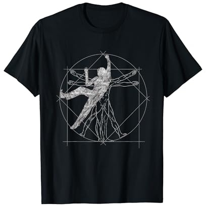 Freeclimber Vitruvianischer Mensch Klettern Bouldern T-Shirt
