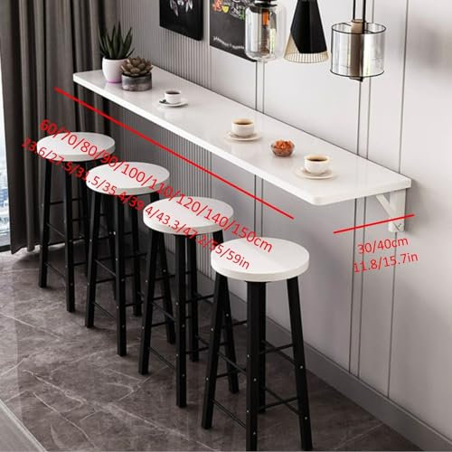 Platzsparender Wand-Klapptisch für kleine Räume, zusammenklappbarer Tisch mit schwebendem Regal, kompakter faltbarer Schreibtisch für Home Office und Arbeitsbereich