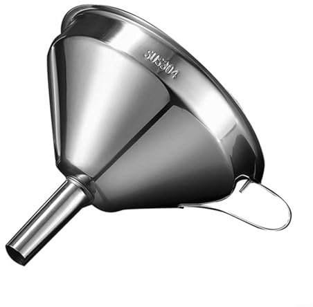 SMZhomeone 1 Pcs Kitchen Funnel Stainless Steel Funnel With Handle Kitchen Filling Metal for HOPPER 11/13/15cm For Filling Bottles, Flasks, Glasses And Other Canisters(XL)