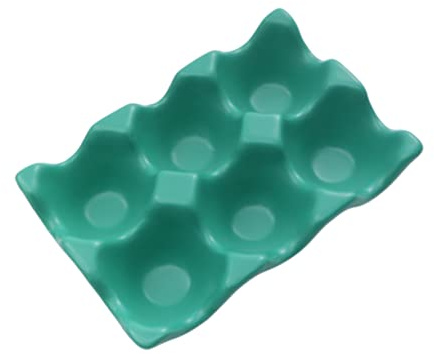 Contenitore Uova Frigorifero a 6 Griglie in Ceramica Verde | Antiscivolo e Stabile, Mantiene Ordine in Cucina, Stile Moderno Elegante, per Conservazione nel Frigo