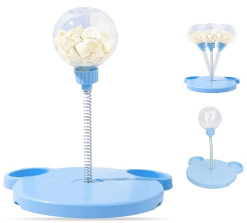 Ajuanbazha Wackelndes Leckerli Spielzeug, Interaktiver Futterball, Intelligenzspielzeug zur Förderung Gesunder Essgewohnheiten, Snackball (Blau)
