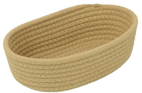 Eventerde Panier de rangement en corde de coton, 30 x 17 x 9 cm, panier de rangement tressé, panier de rangement tressé