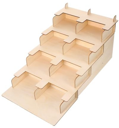 TEMPNAP Présentoir Multifonctionnel en Bois à 4 Niveaux pour Cartes Postales et Brochures, Support Organisé Design Minimaliste Adapté à Divers Environnements