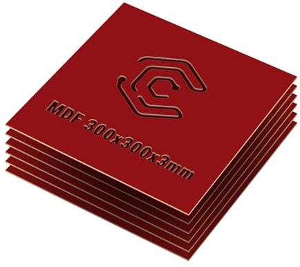 Creatorally MDF Platten 3mm, Laser Holzplatte Bretter 30x30 cm 6 Stück, Lasercut Holz für Lasergravur CNC Router Laubsäge, Modellierung Durchbrochenes (Rot)