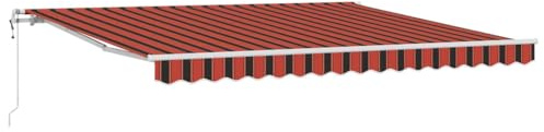 vidaXL Toldo retráctil automático en Naranja y marrón, 400 x 300 cm. Resistente a los Rayos UV y Repelente al Agua. Ideal como cobertor de Patio para Sombra Solar al Aire Libre. Es una Cubierta Moto