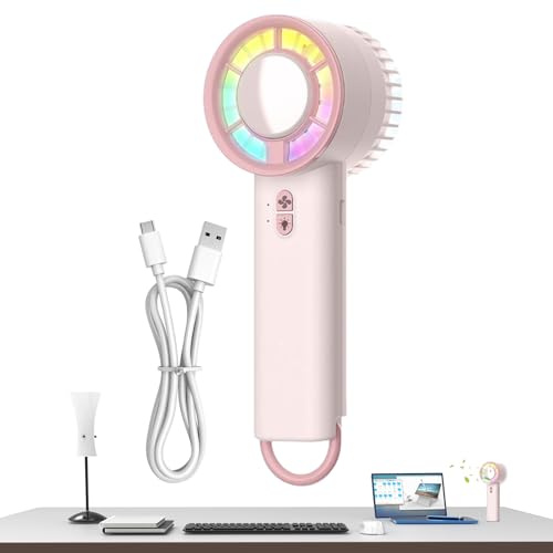 Pequeño Ventilador Portátil Ventilador Ligero y Compacto con Luz