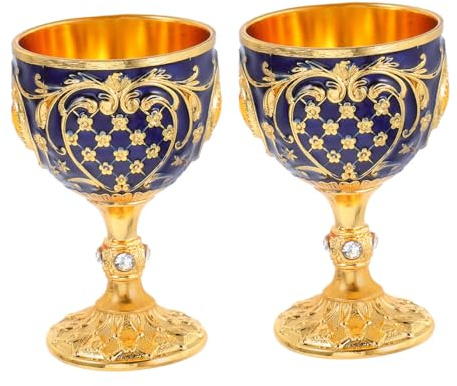 MUELODSIC 2pièces Coupe De Mariage Ancien Petite Coupe De Vintage Verres à Liqueur Métal Style Médiéval