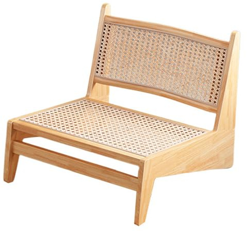 Mitten av århundradet modern rottingstol armlös design perfekt för vardagsrum hem kontor gästrum balkong och uteplats körsbärsträ accent snygg och bekväm