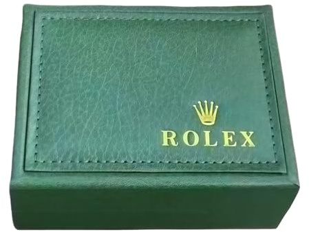 ROUREOX Tragbares Uhrenaufbewahrung Etui Grünes Kunstleder Genäht Rand Einzel Gitter Creme Samt Organizer Uhrenbox für Rolex